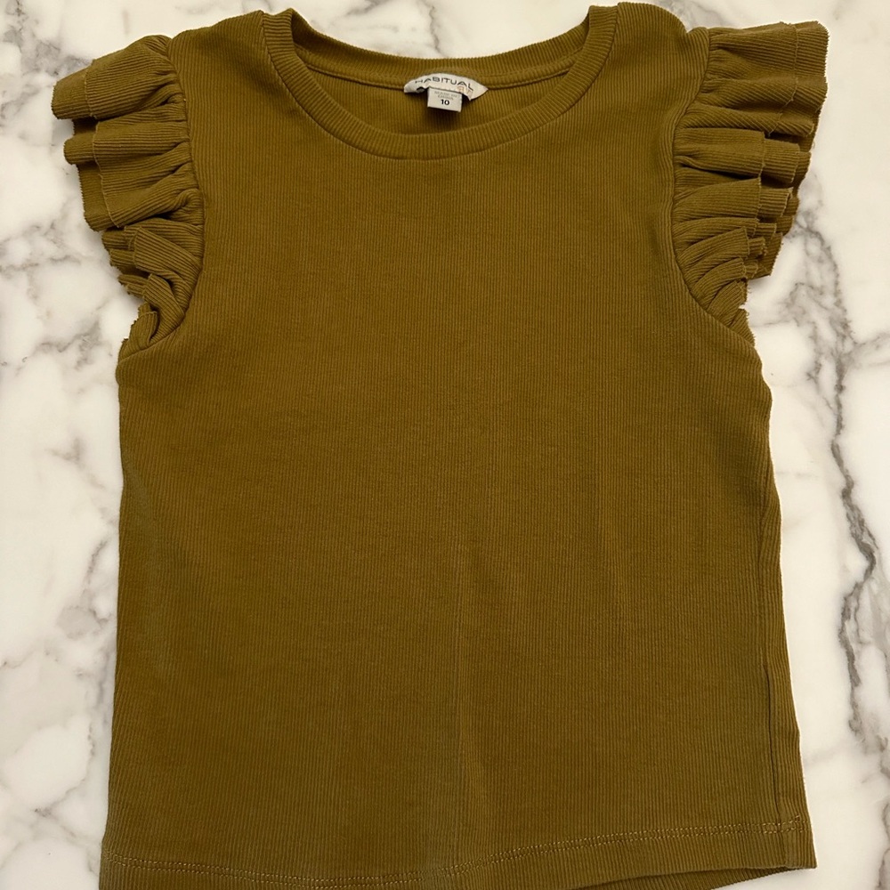 habitual girls flutter sleeve cotton top size 10